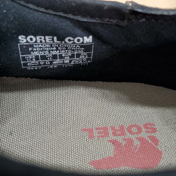 Sorel Sentry Distressed Leather Sneakers Colorblock Gray Black Men's 11.5 EUC - Picture 14 of 15